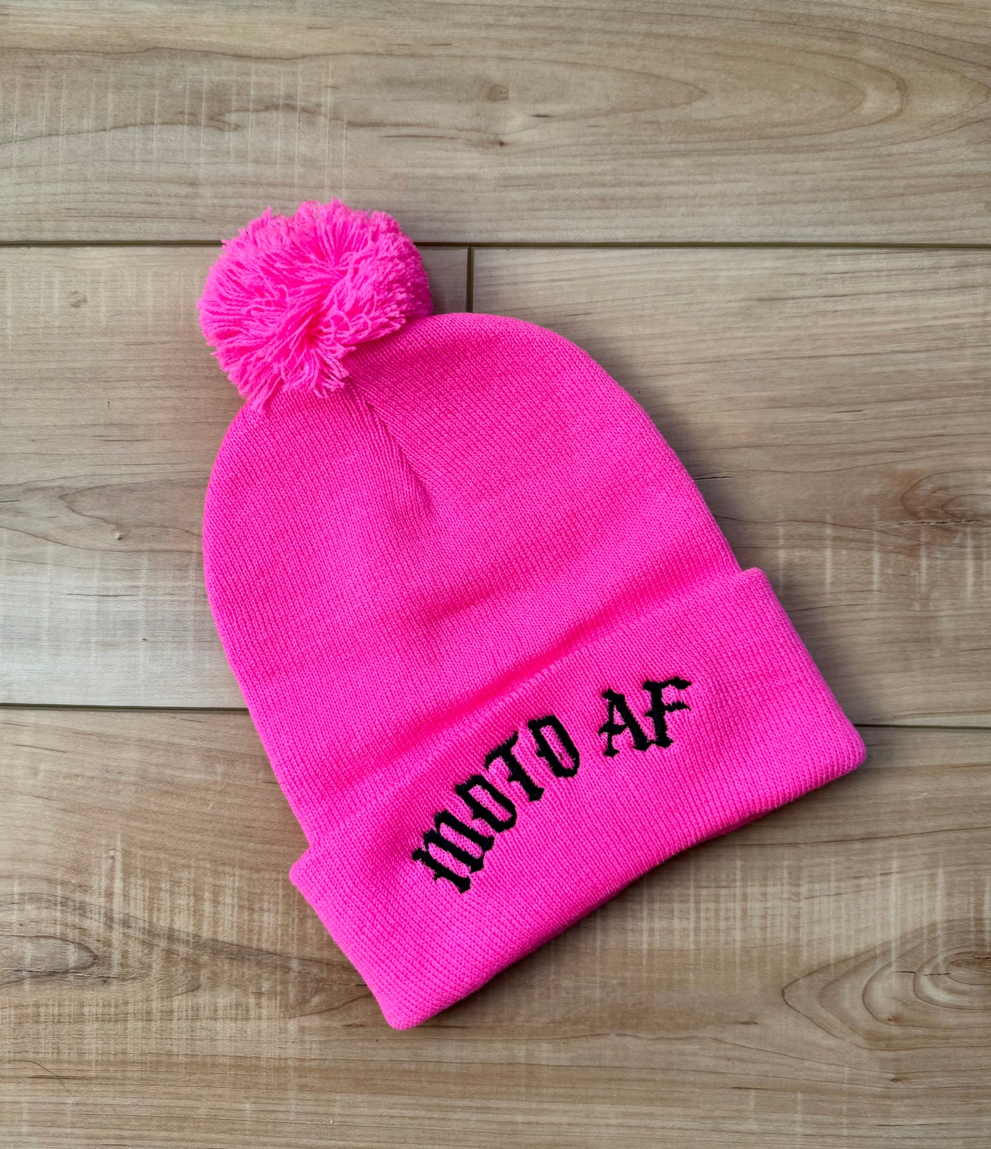 Moto AF Pom Beanie - Neon Pink