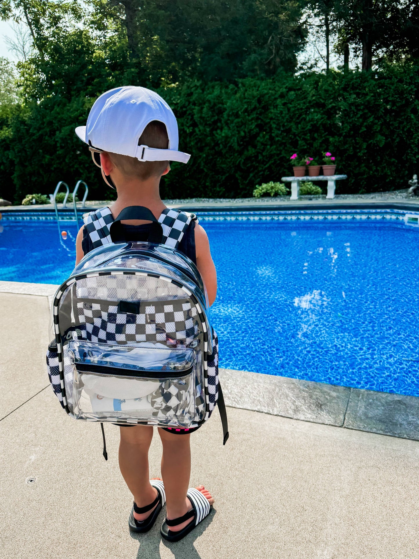 Checkered Clear Backpack