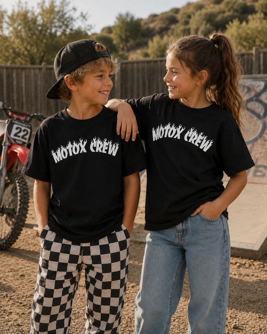 Youth Motox Crew Flame Tee