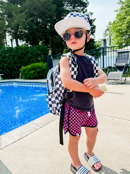 Checkered Clear Backpack