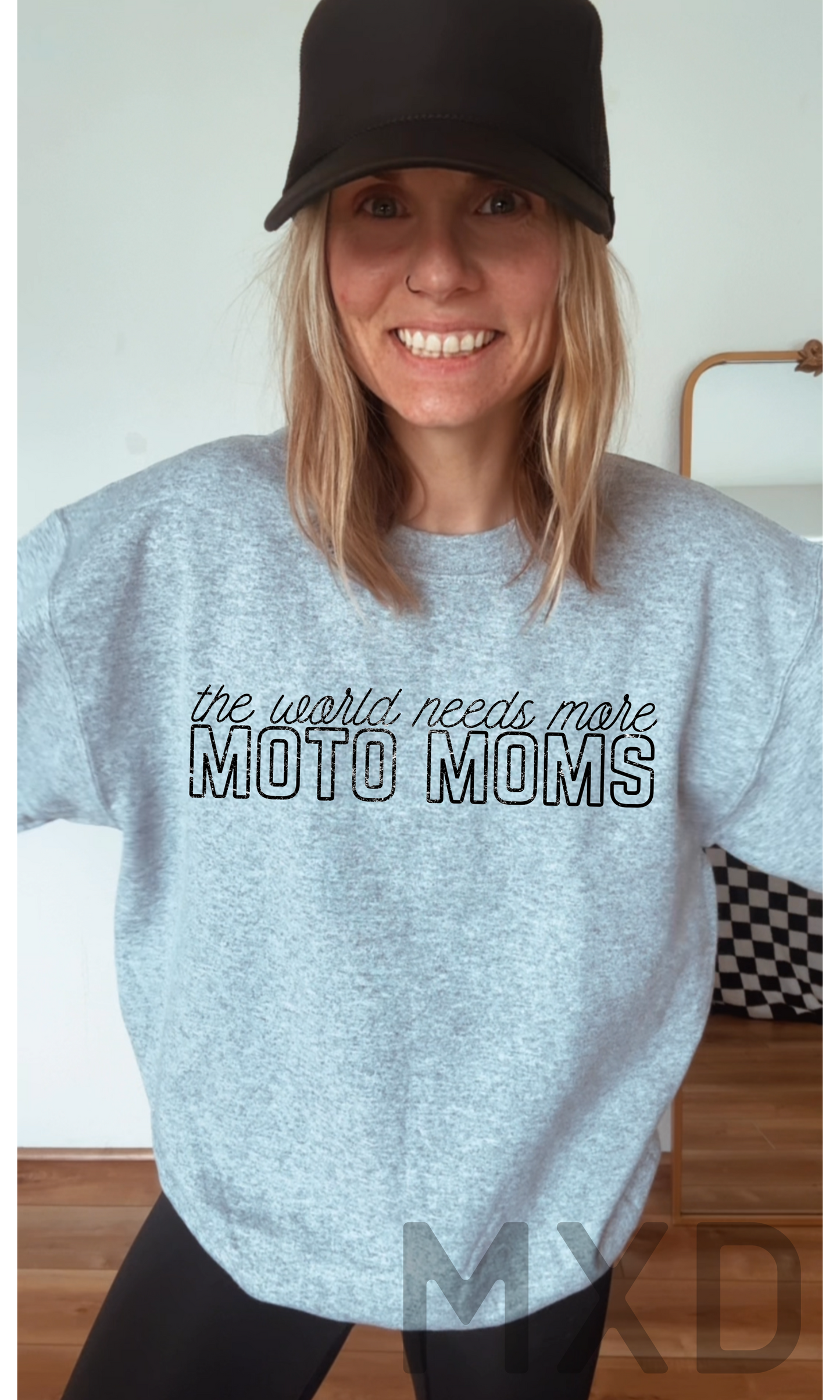 The World Needs More Moto Moms Crewneck Sweatshirt