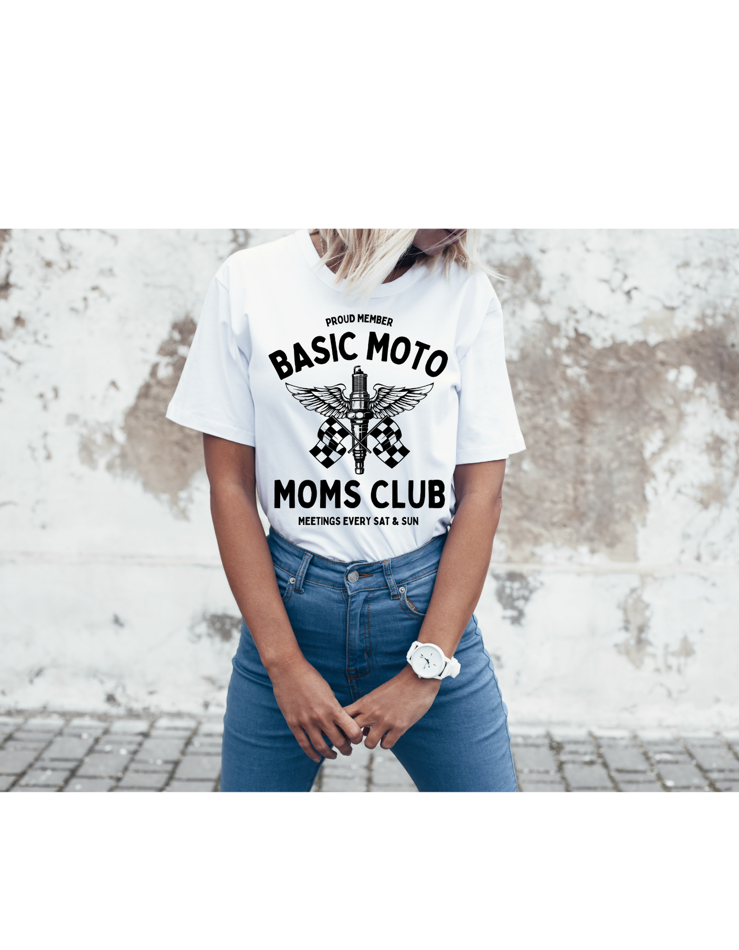Basic Moto Moms Club Tee