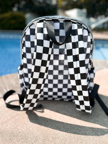 Checkered Clear Backpack