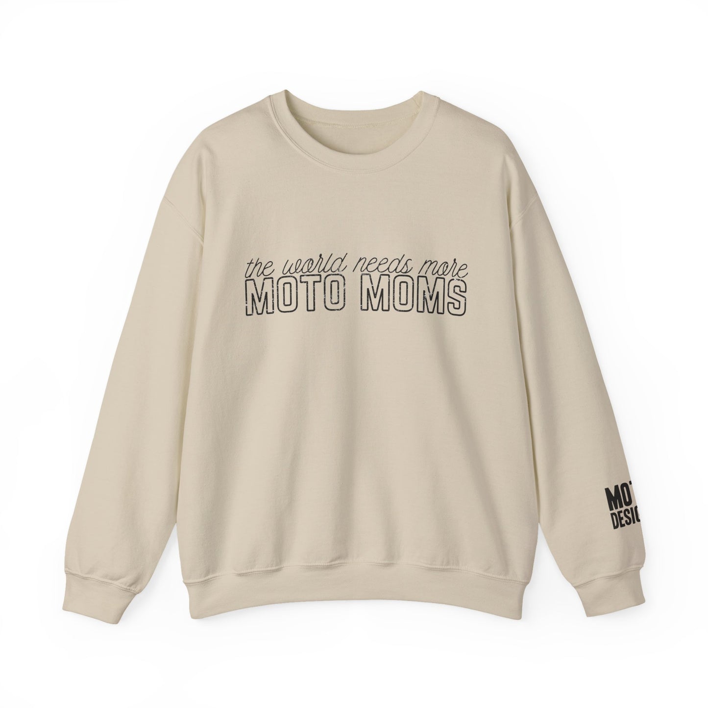 The World Needs More Moto Moms Crewneck Sweatshirt