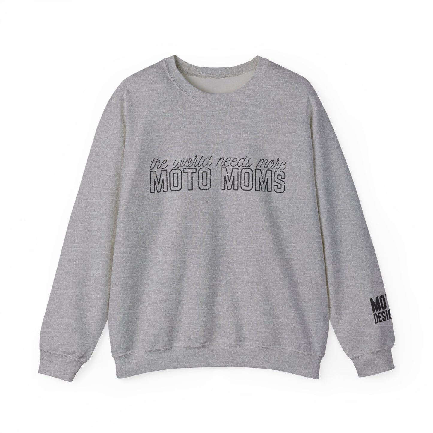 The World Needs More Moto Moms Crewneck Sweatshirt
