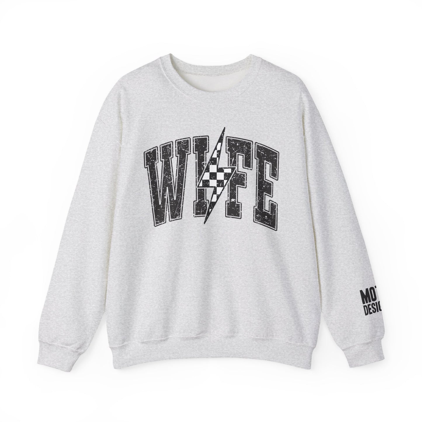 Wife Checkered Bolt Crewneck