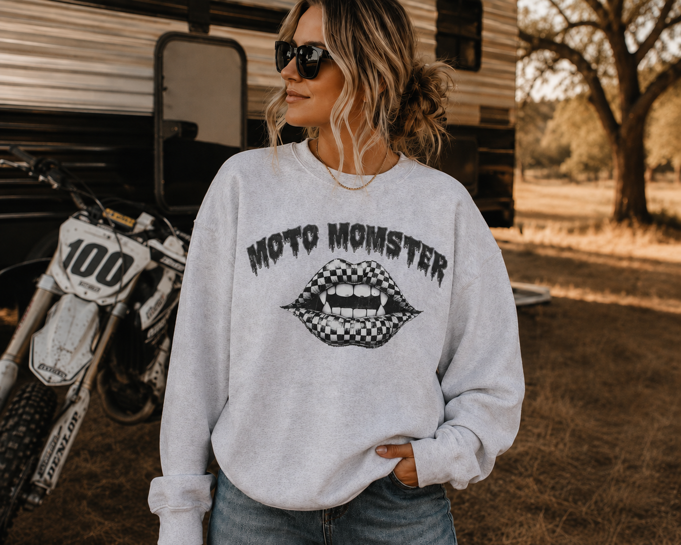 Moto Momster Crewneck