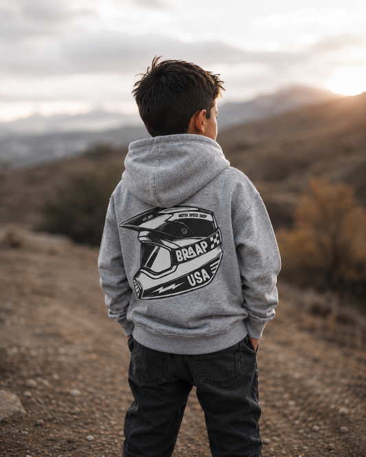 Braap Helmet Kids Hoodie