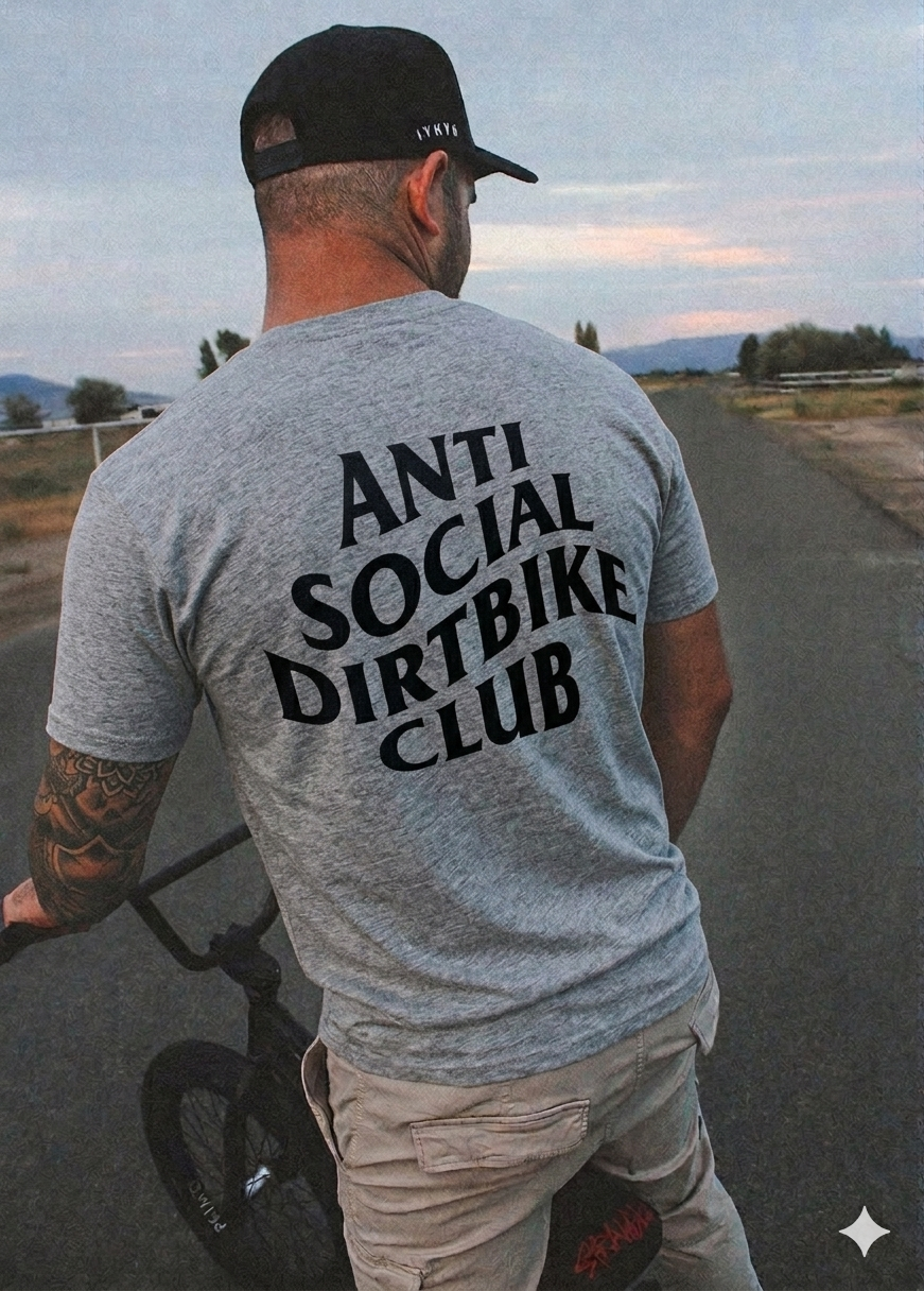 Anti Social Dirt Bike Club Mens Tee