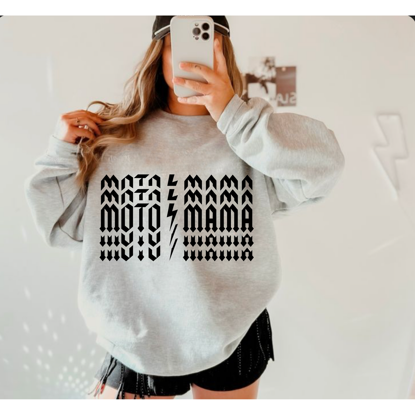 Grunge Moto Mama Crewneck