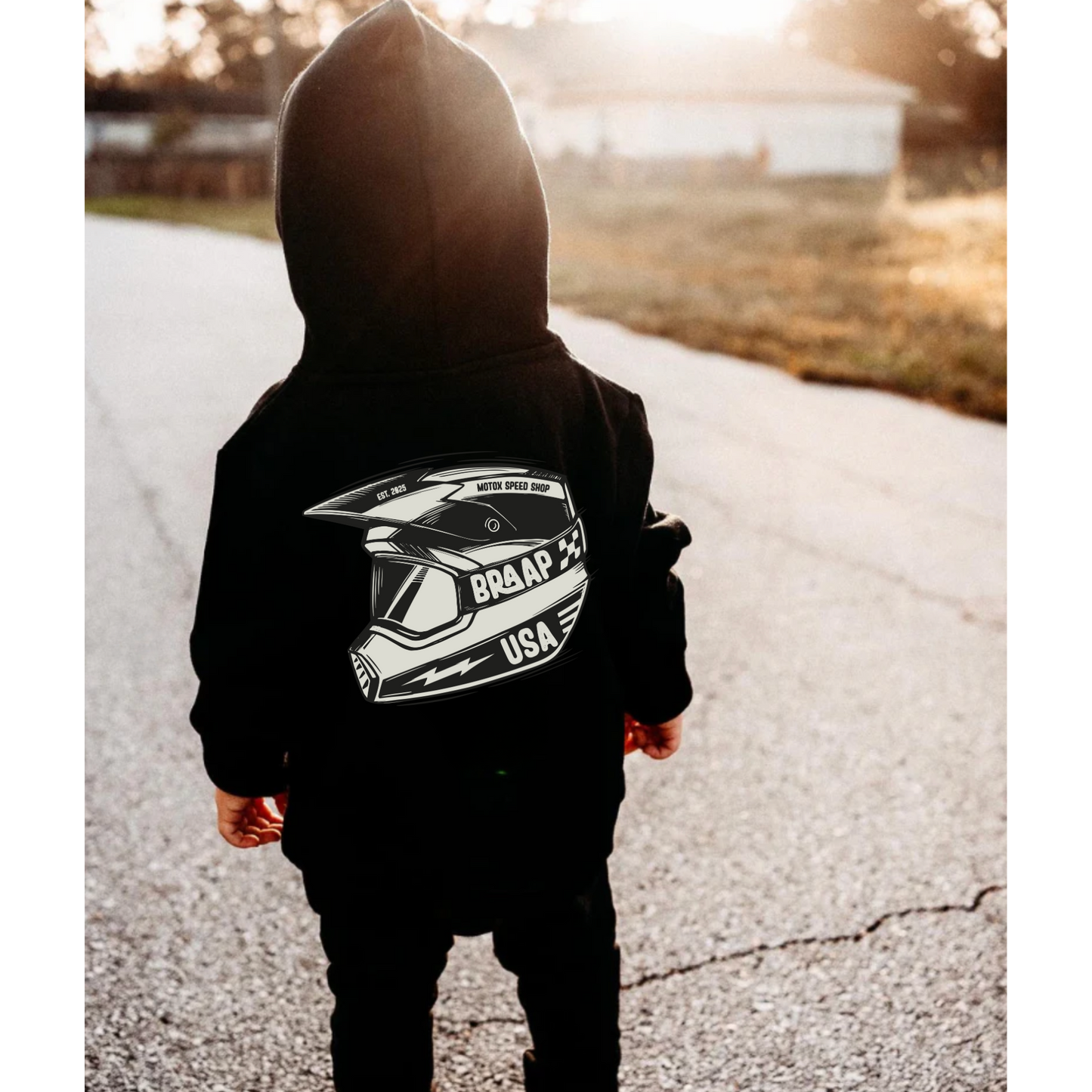 Braap Helmet Kids Hoodie