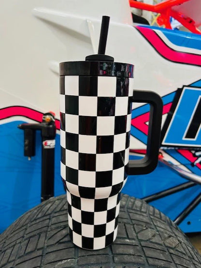 Checkered Motox 40 oz Tumbler
