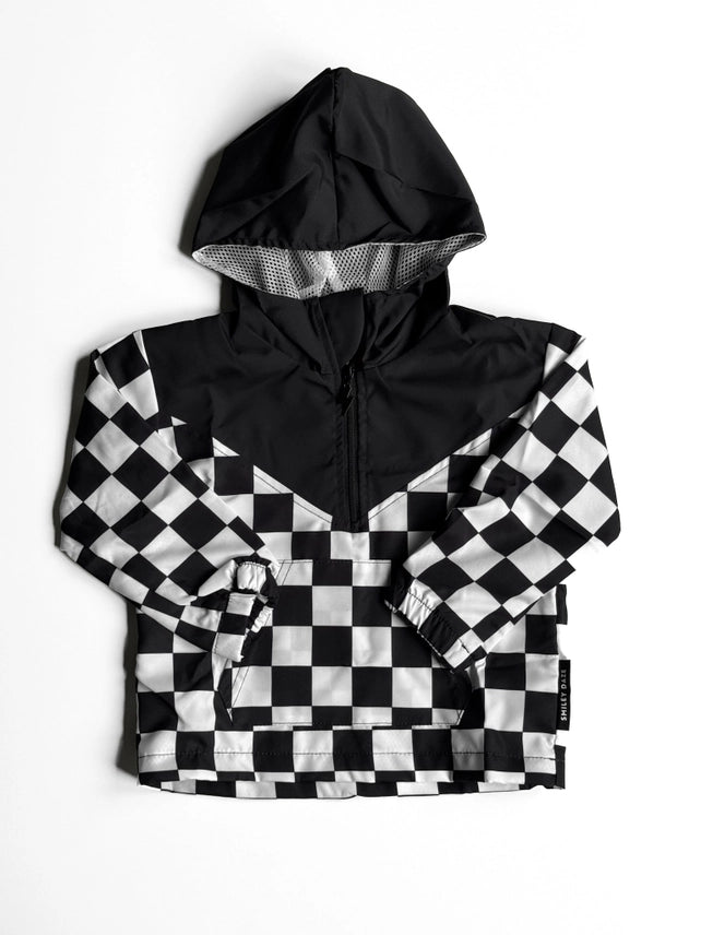 Toddler & Kids Checkered Half-Zip Windbreaker