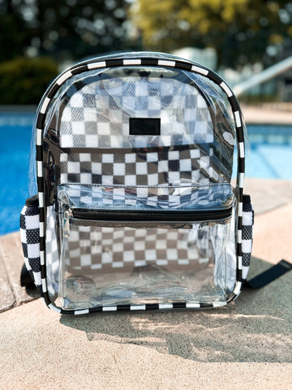 Checkered Clear Backpack