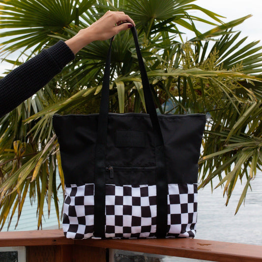 Checkered Packable Tote