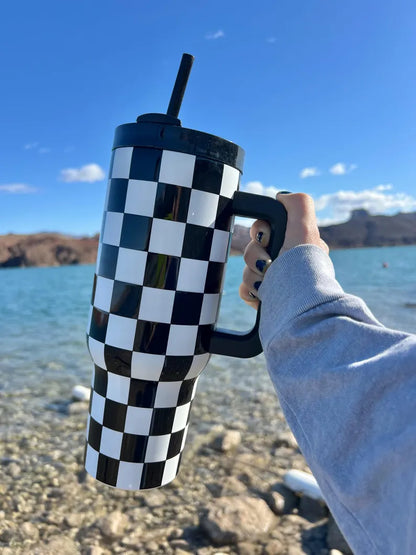 Checkered Motox 40 oz Tumbler